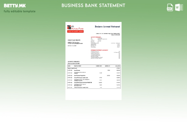 модерен стил ITI Mutual Funds за деловна банка изјава за компанија Шаблон за фор